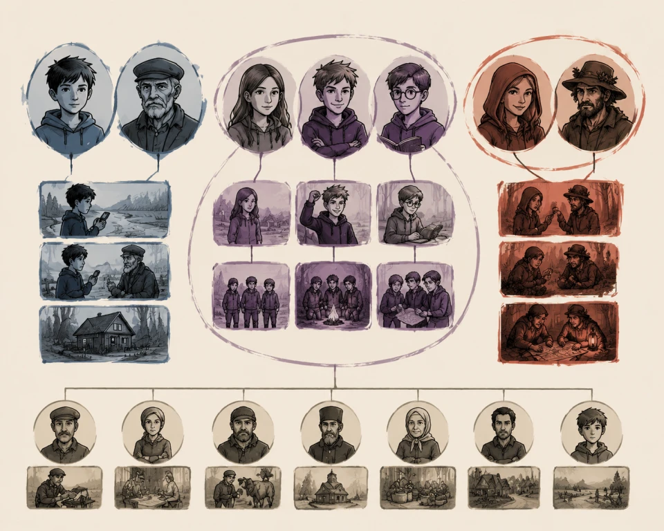 Creating groups of characters