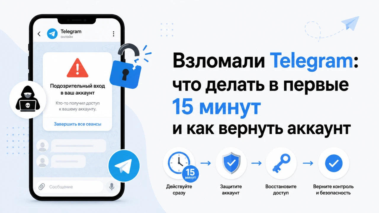 Взломали Telegram: что делать в первые 15 минут и как вернуть аккаунт